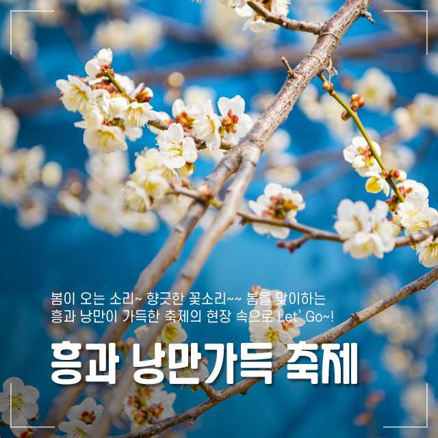 봄이 오는 소리~ 향긋한 꽃소리~~ 봄을 맞이하는<br>흥과 낭만이 가득한 축제의 현장 속으로 Let’ Go~!